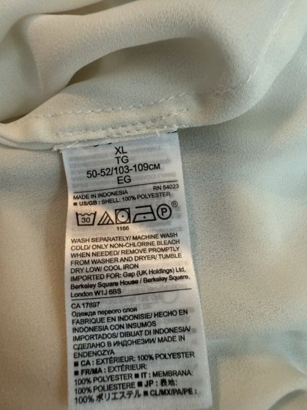 Banana Republic Ivory Blouse with Black Ribbon Tie Size XL - Picture 6 of 6